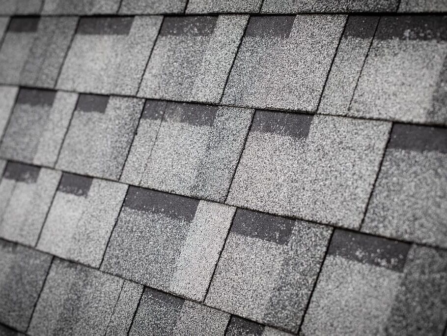 Close-up of architectural shingle bundles for quantity estimation